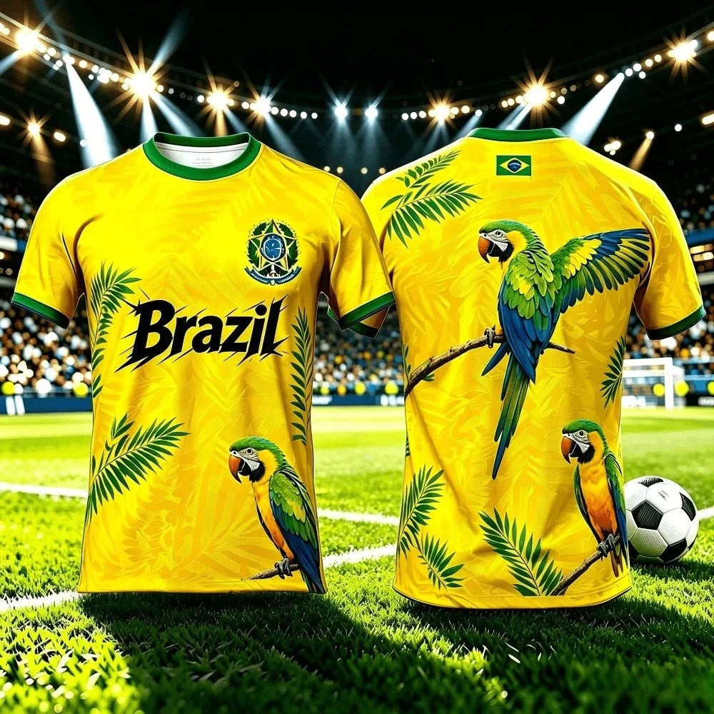 Brazil 2026 Football T-Shirts World Cup Tees POLYESTER
