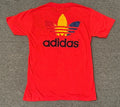 Vintage Adidas Rainbow Trefoil T-Shirt Sz M All American Soccer Camp 50/50 Logo