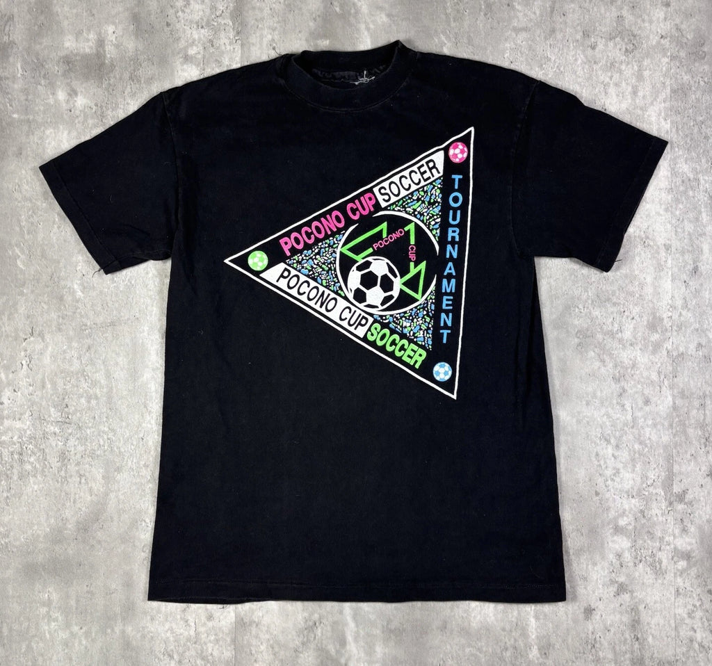 Vintage 90s Soccer Abstract Art T Shirt Mens size Small