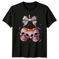 Pastel Skull Cherries Halloween Pastel Skulls Mens Womens Graphic Unisex Tee