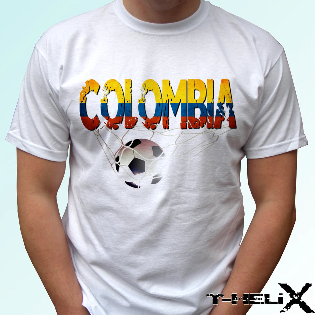 Colombia football flag - white t shirt top soccer design mens womens kids & baby