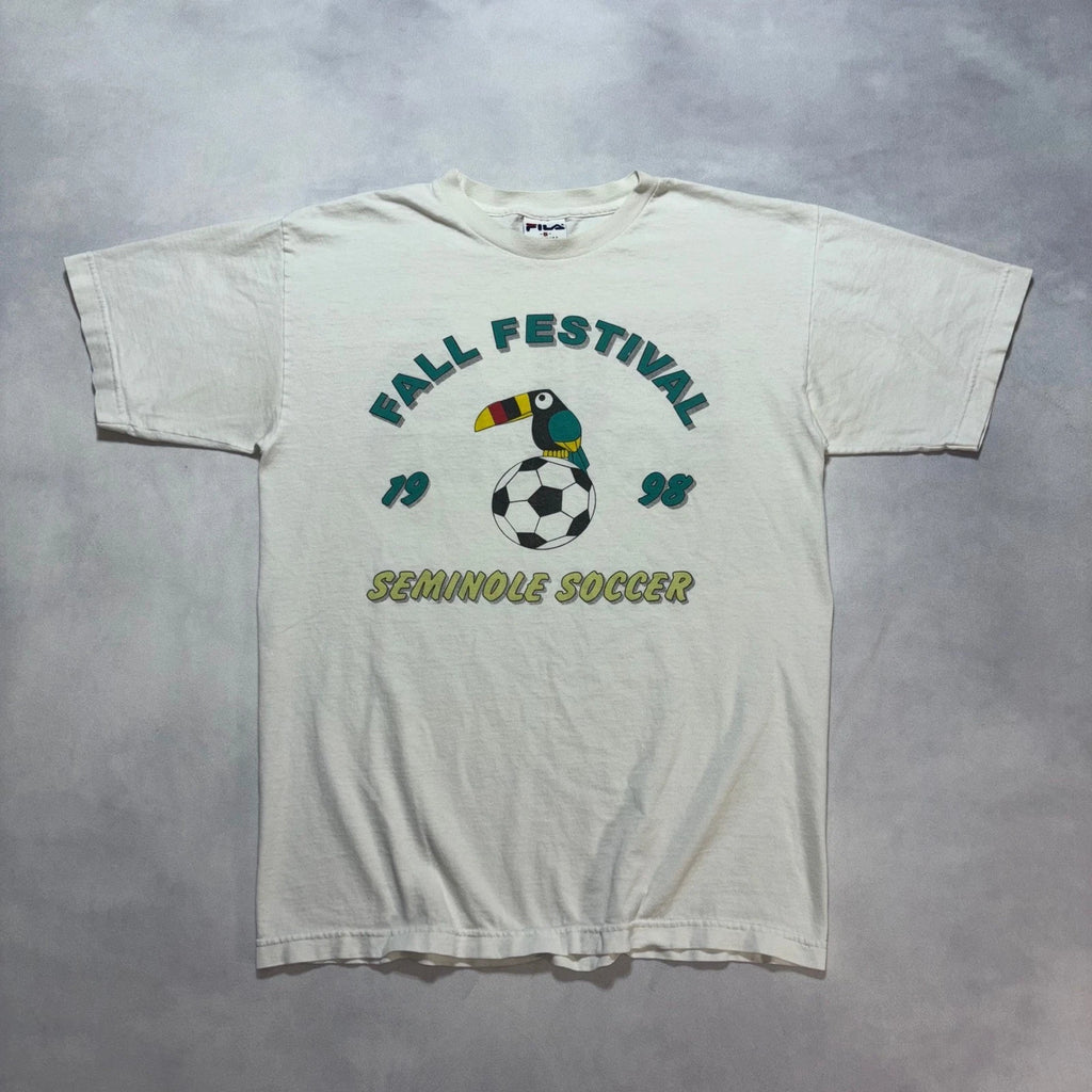 Vintage 90's Fila Soccer T-Shirt Mens Small White Fall Festival 1998 Made in USA