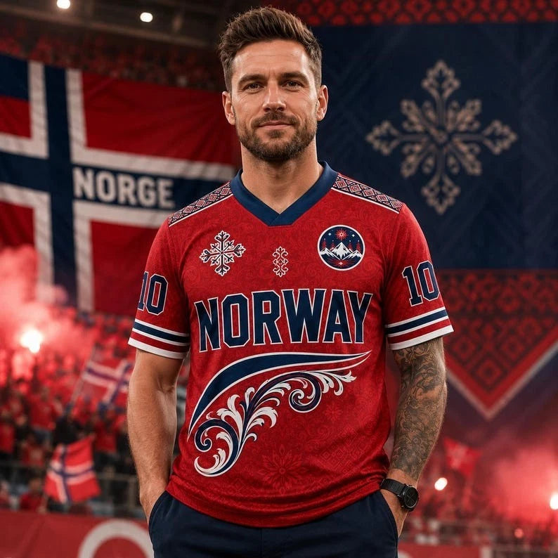 Personalize Norway Football Jersey Vintage, Custom Norway Soccer Shirt, Gift for