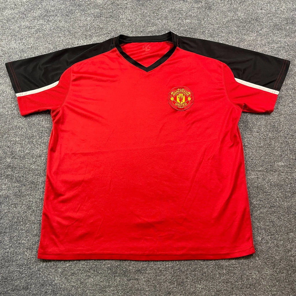 Manchester United Soccer Shirt Large 23x27 Red Black
