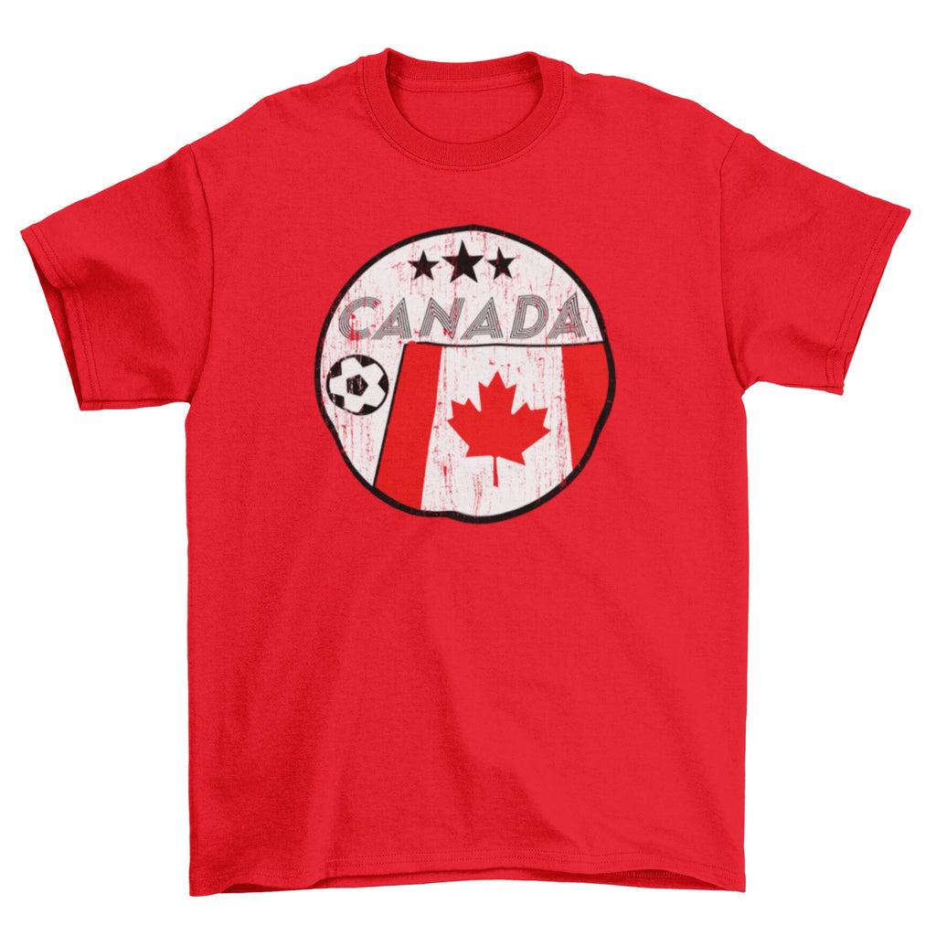 CANADA Football T-Shirt Retro Circle, Adults Kids Or Baby, World Cup 2026 Kit