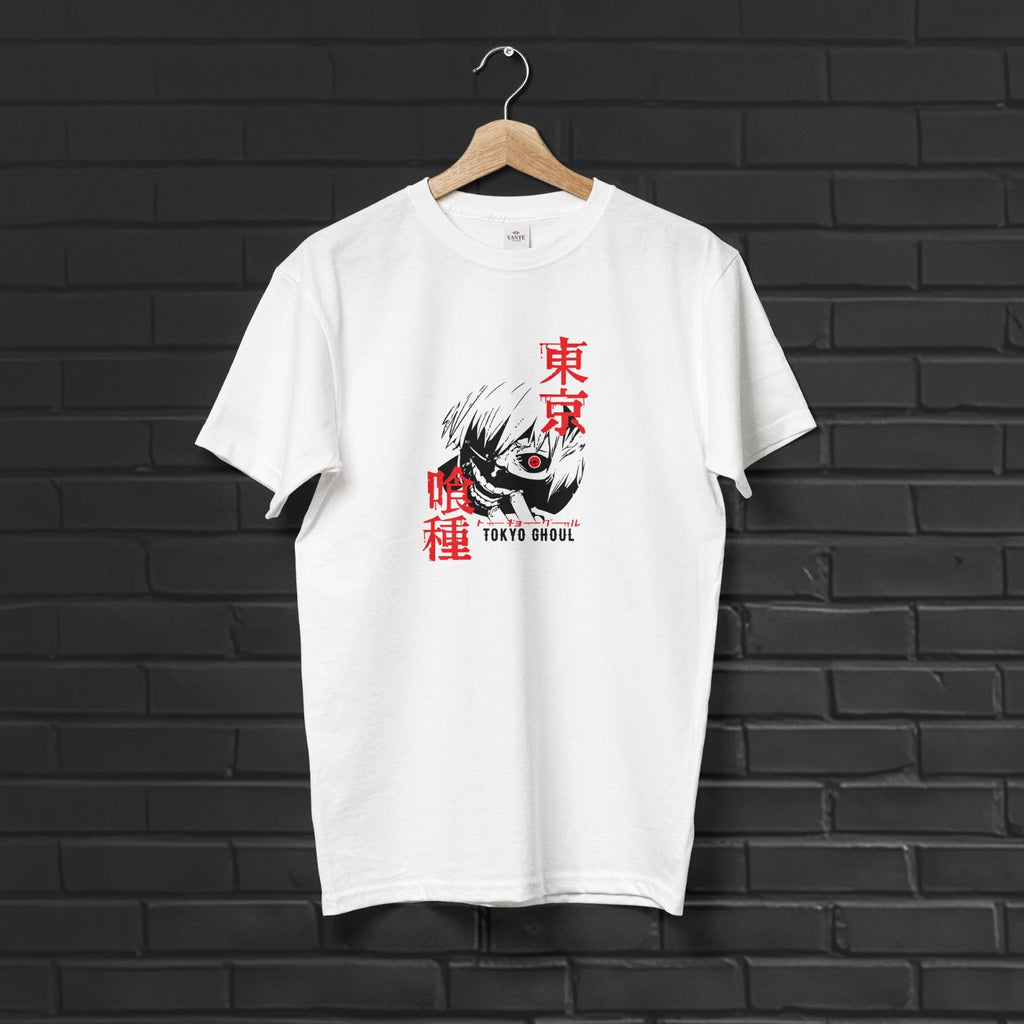 Ken Kaneki Anime T Shirt Ghoul Mask Graphic Cotton Streetwear Tee