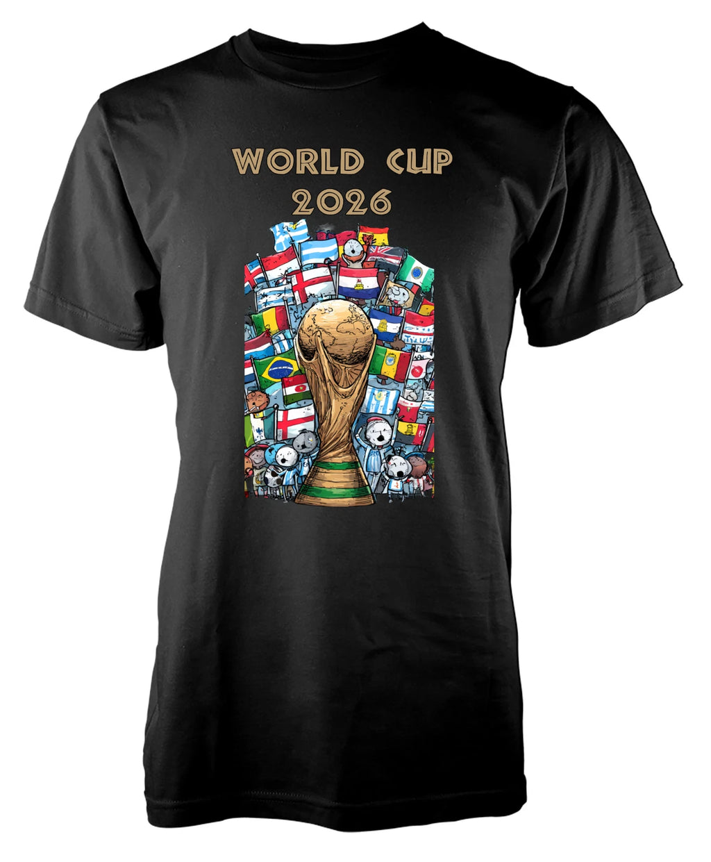BNWT Personalisation 2026 World Cup Football Trophy Teams Cotton T-Shirt Adult