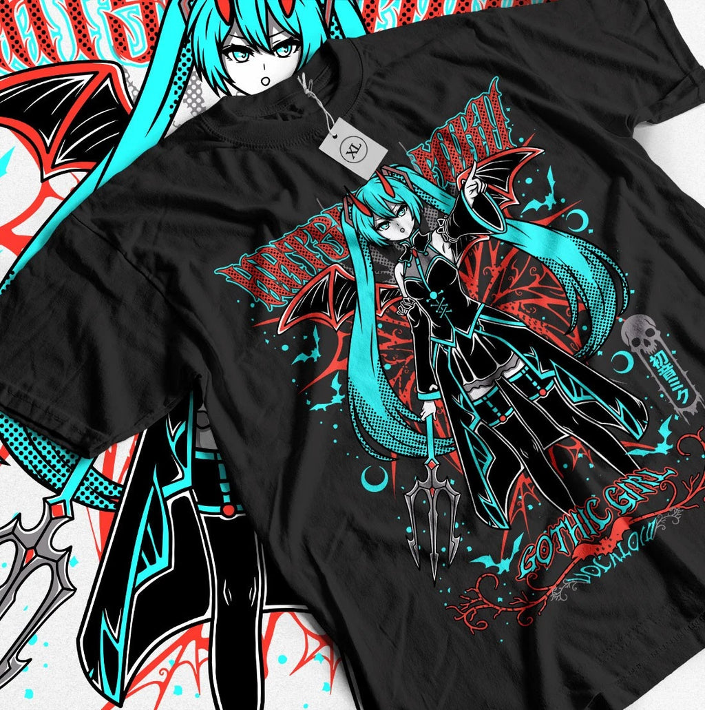 Hatsune Miku T-Shirt Anime Project Diva Vocaloid Girl Kawaii Gift Shirt All Size
