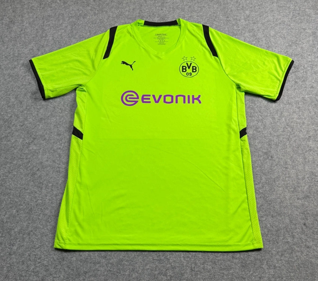 Green Evonik Jersey Shirt Slim Large Soccer Futbol BVB 2009 Game Giveaway