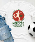 Morocco 2026 World Soccer TShirt Futbol Shirt Moroccan Flag Tee Gildan Unisex