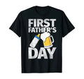 USA  Mens First Father's Day Gifts T shirt Beer Baby Bottle Dad Daddy