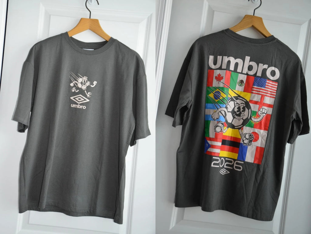 NWT Umbro Men Soccer Futbol 2026 T Shirt Medium M World USA Europe National Flag
