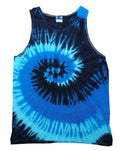 Blue Ocean Tie Dye Tank Top Sleeveless T-Shirts  Colortone Adult S - 3XL Cotton
