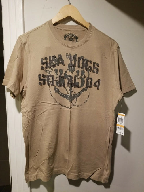 American Rag Mens Medium T-Shirt Crewneck Short Sleeve Tee tan NWT