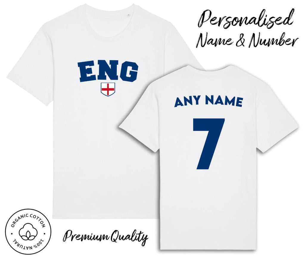 England ENG T-Shirt Personalised Name & No World Cup 2026 Kit Football 6 Nations