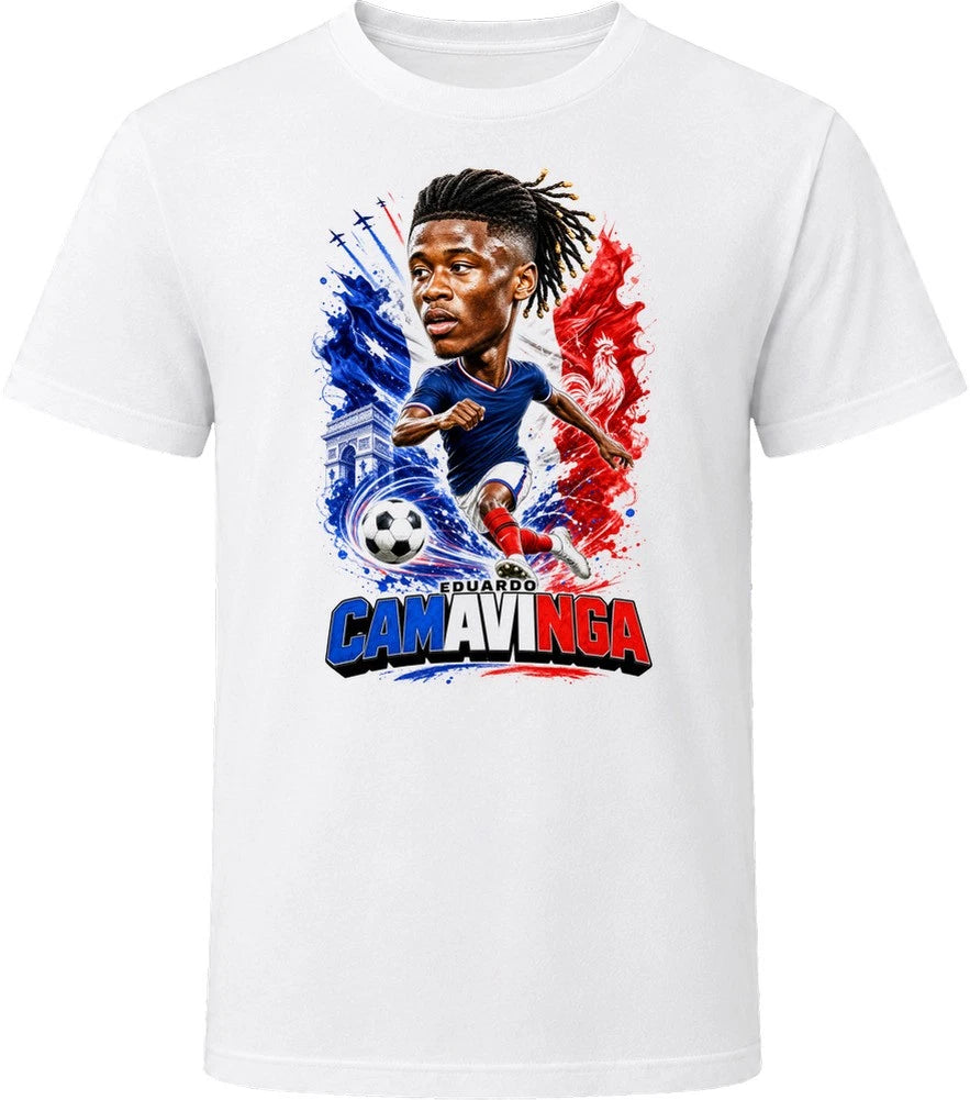 Eduardo Camavinga France Soccer Caricature 2026 World Cup T Shirt