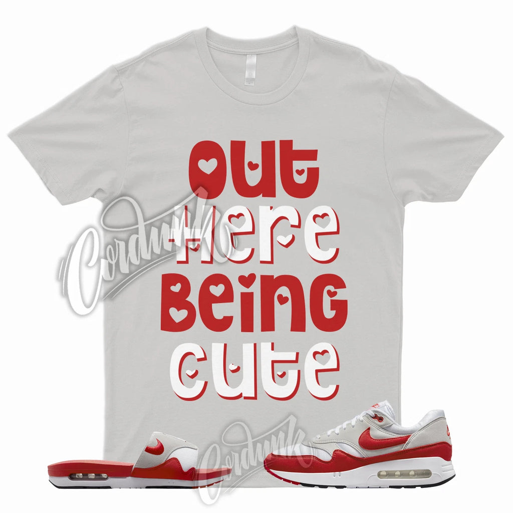 CUTE Shirt to Match Air Max 1 '86 OG Big Bubble University Red Slide Sport Grey