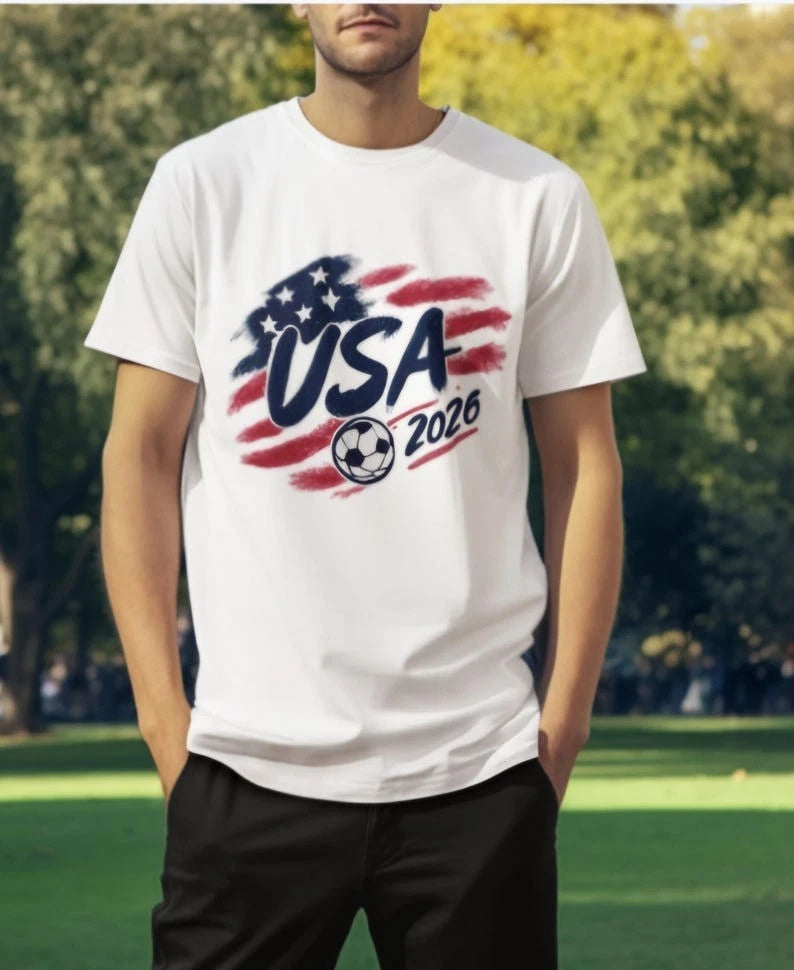 USA Soccer World Cup 2026 Graphic Unisex Tee, American Football Fan Apparel