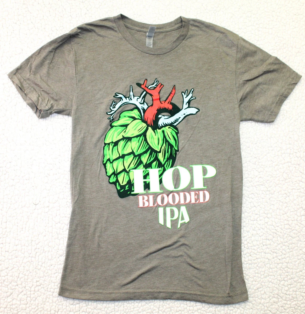 Hop Blooded IPA Graphic Beer Men's T-Shirt Brown SMALL Crying Eagle Brewing