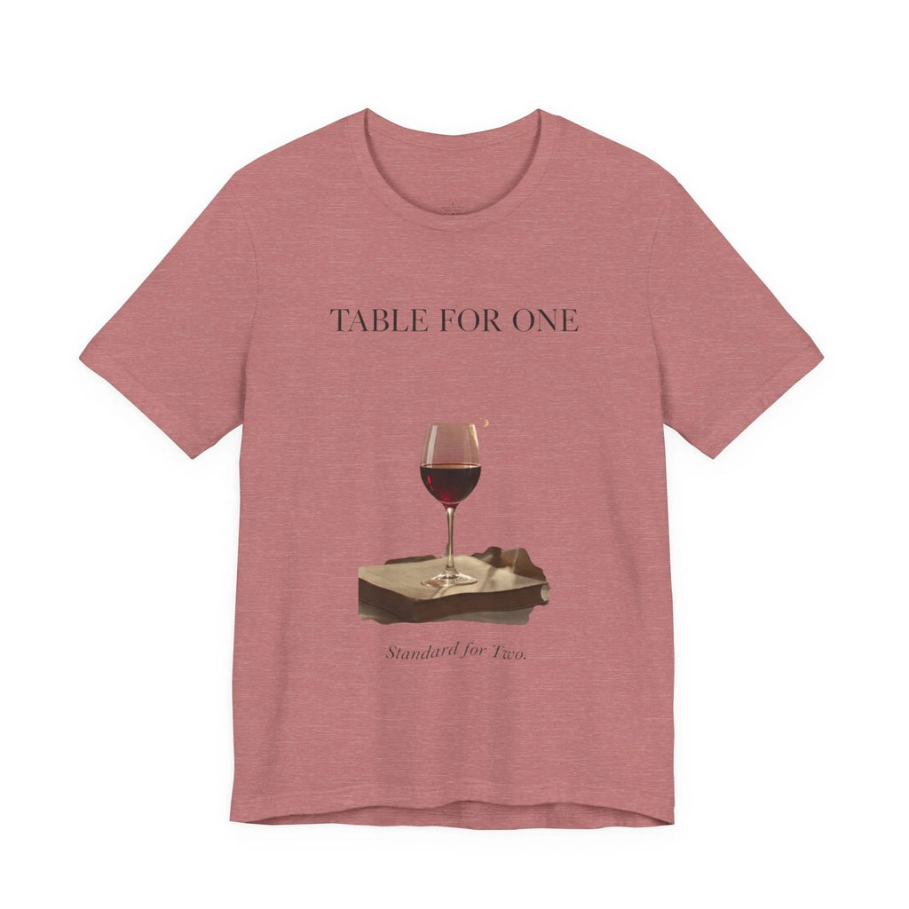 Solo Romance - Table for One T‑Shirt — Wine & Book Graphic Tee