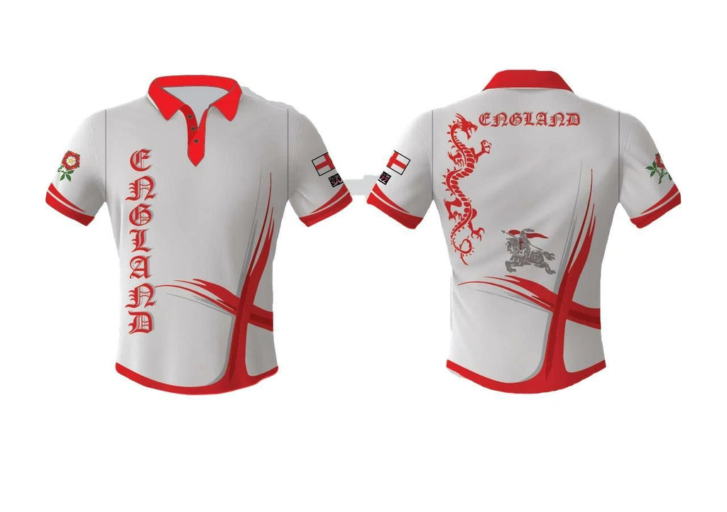 SUPPORT TEAM ENGLAND - sports shirt white or black ,cricket, football , rugbyetc