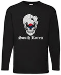 South Korea Football Skull I Men's Long Sleeve T-Shirt Soccer Flag World