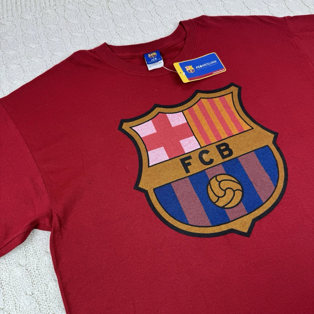 FCB Barcelona Official Product T-Shirt Men’s XL Red Crew Neck Football Soccer