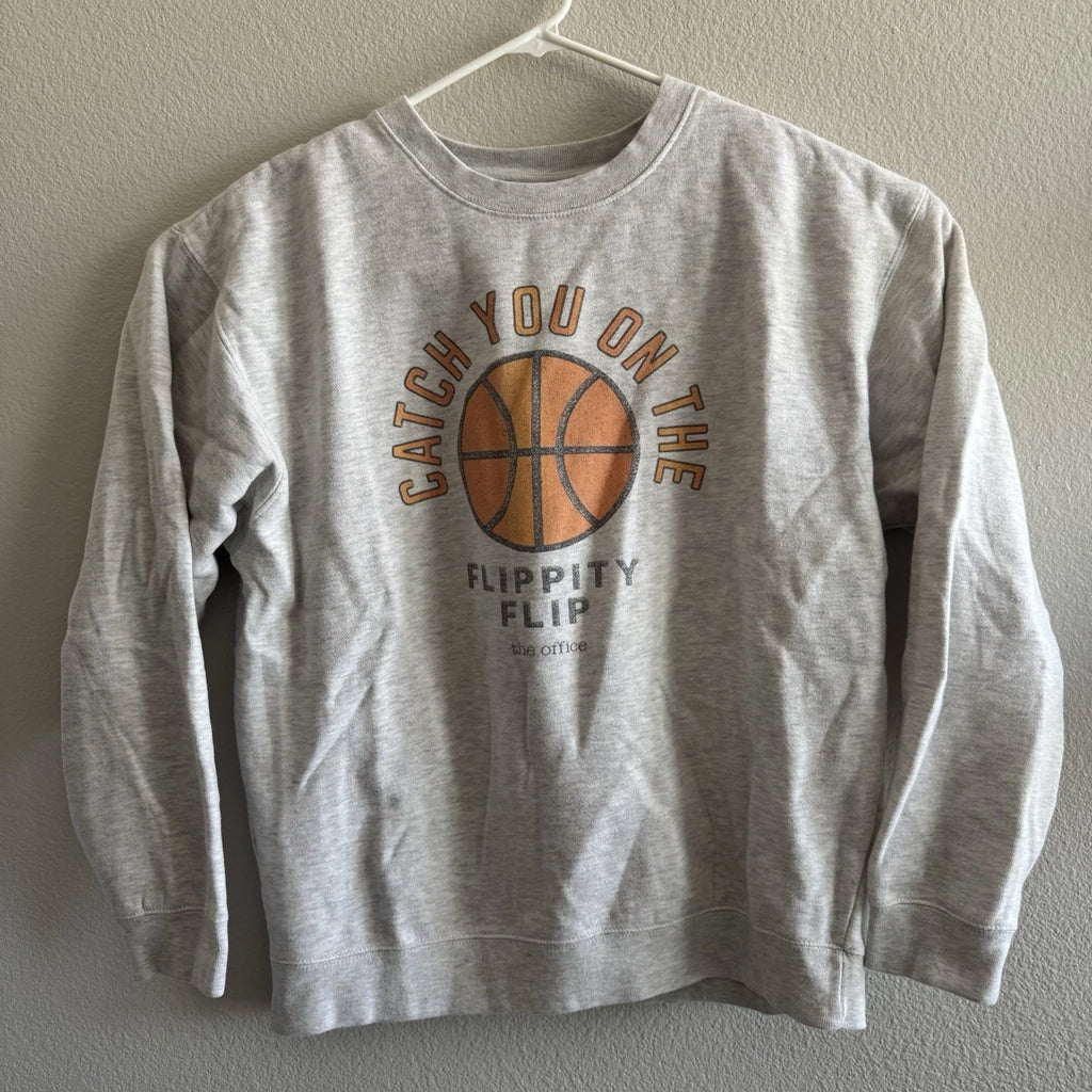 The Office "Catch You On The Flippity Flip" Crewneck Sweater Basketball Flaw XL