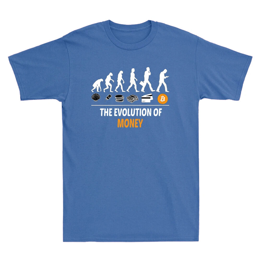 BTC Evolution Of Money Tee Funny BTC    currency Meme Men's T-Shirt