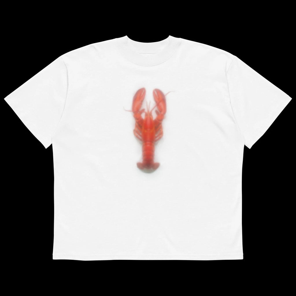 Unisex organic oversized blurry lobster street fashion high neck t-shirt