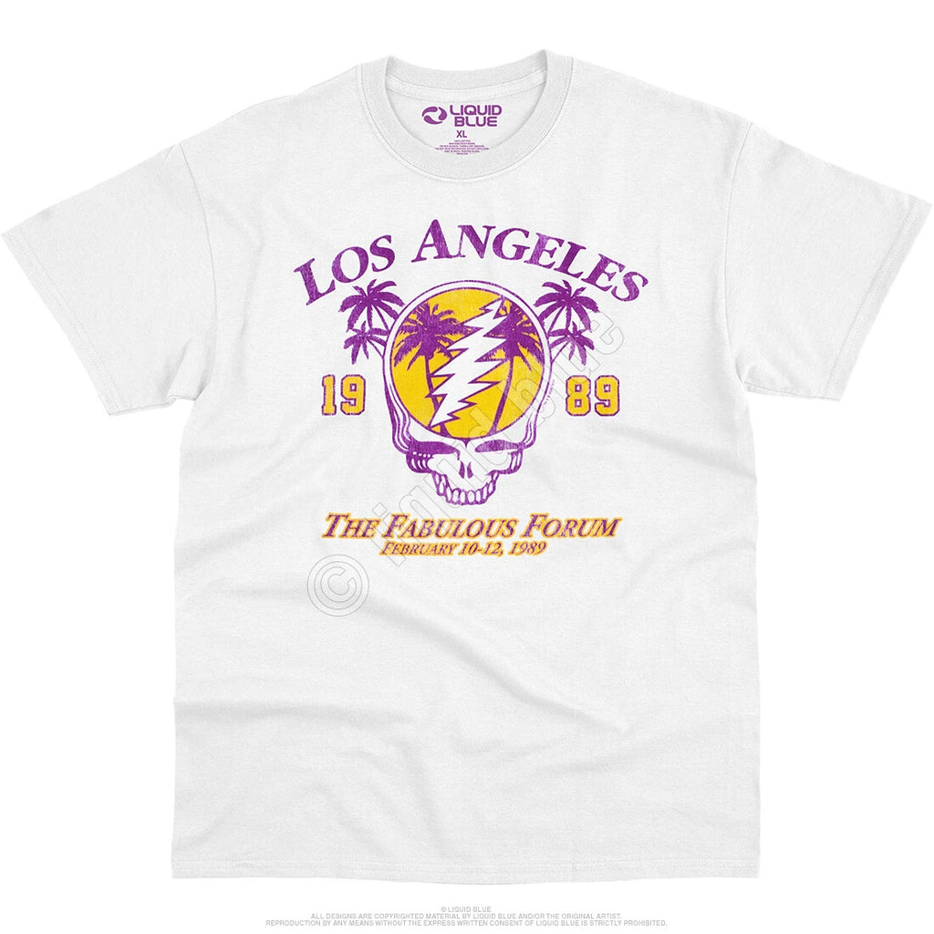GRATEFUL DEAD-LA DEAD-THE FABULOUS FORUM 1989-WHITE T-SHIRT S-M-L-XL-3X Garcia