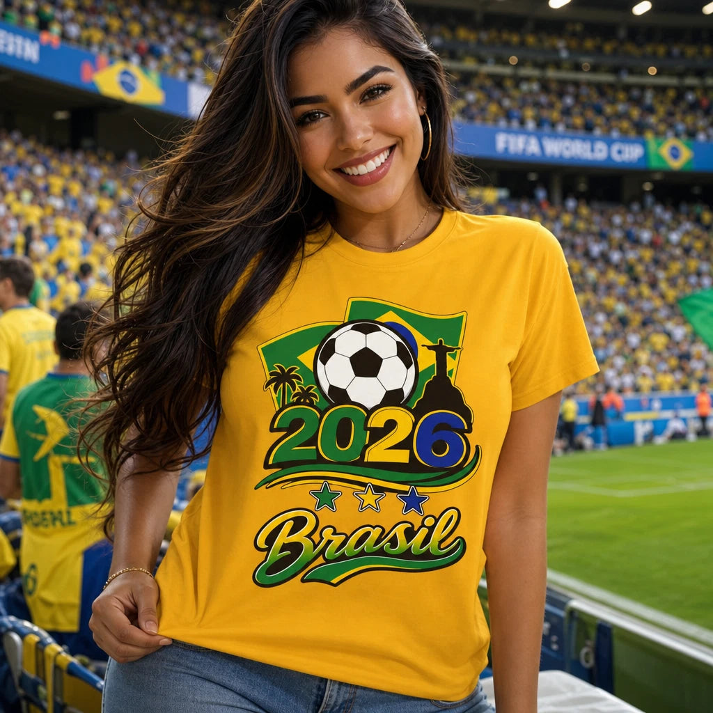 Brazil 2026 World Cup Soccer Bella Canvas T-Shirt Brasil Football Fan Tee