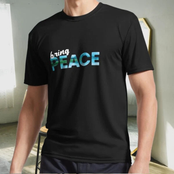 New Shirt Bring PEACE Text Quote Design, Active Logo T-Shirt Funny Size S to 5XL