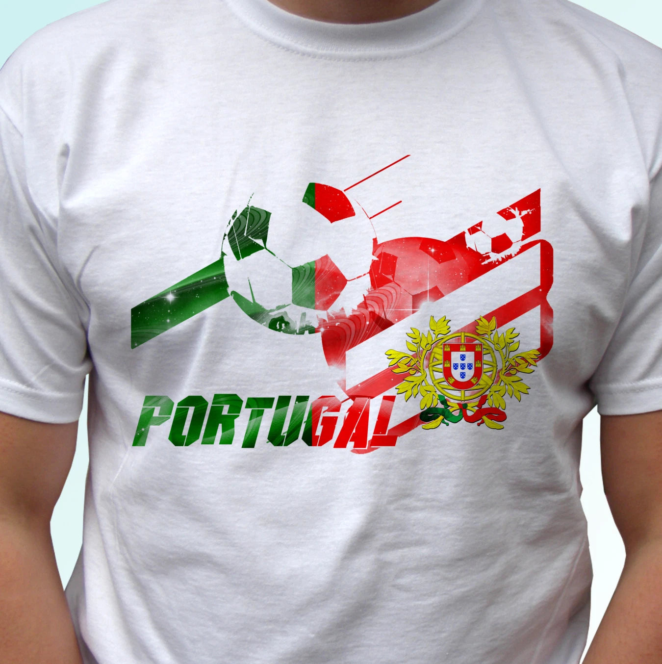 Portugal football flag white t shirt camiseta soccer tag gift cup top all sizes