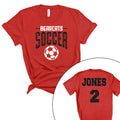 Custom Personalized Glitter Soccer Team Mom Design  Unisex Soft Jersey T Shirt