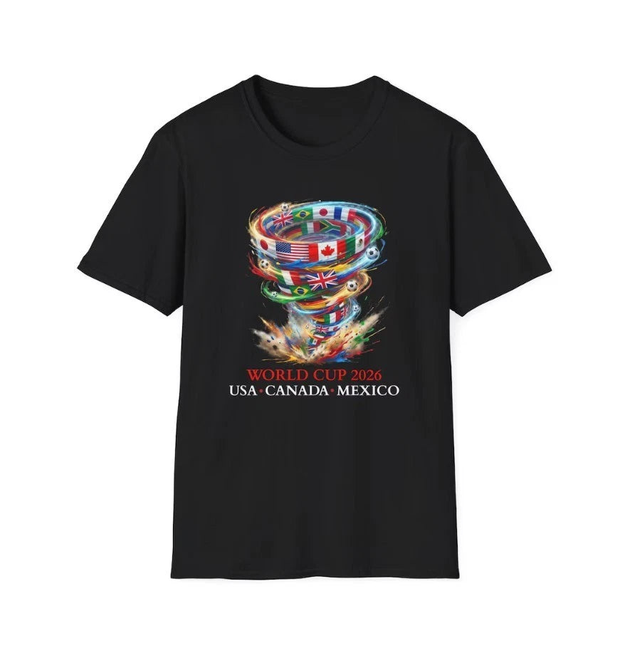 World Cup 2026 T-Shirt, Soccer Flags Graphic Tee, World Cup Shirt