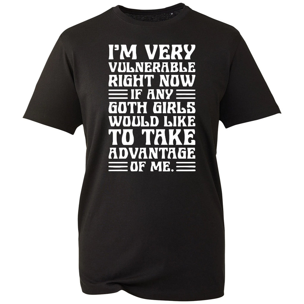 I'm Very Vulnerable T Shirt Mens Emo Alt Goth Aesthetic Slogan Tee Funny Gift