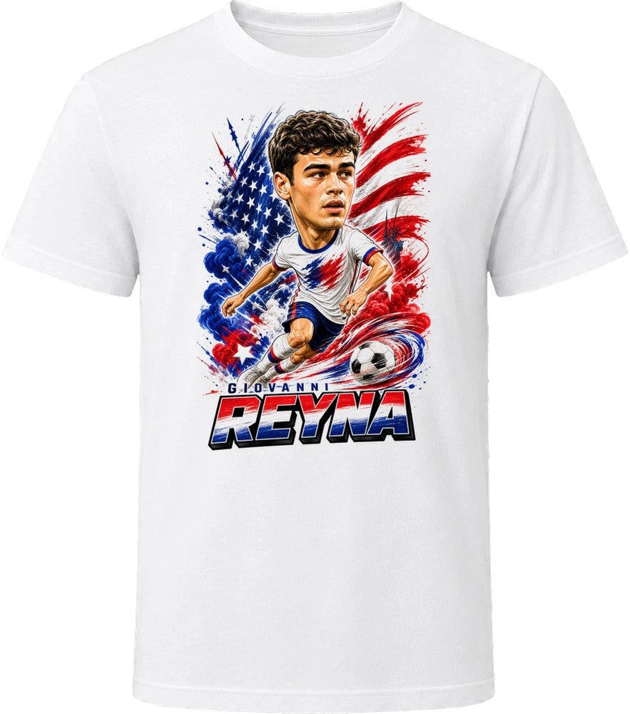 Giovanni Reyna United States Soccer Caricature 2026 World Cup T Shirt