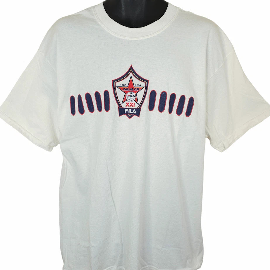 Vintage FILA Dallas Cup Soccer T Shirt Mens Size XL Y2K Football Made In USA