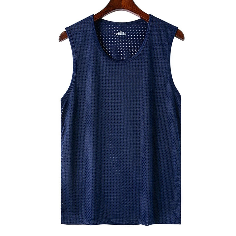 New Stylish Hot Mens Ice Net Back Spring And Summer Plain