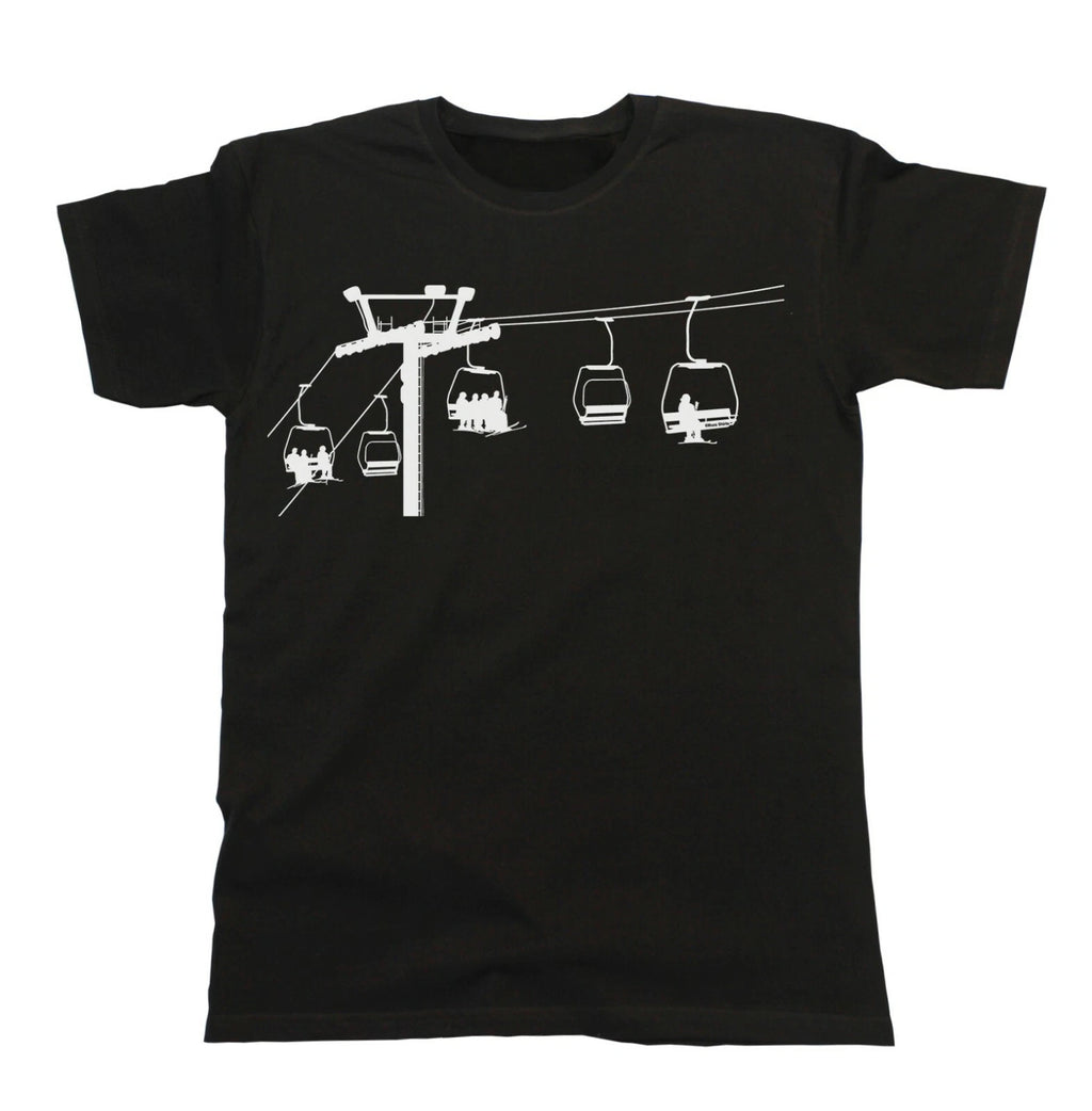 SKI Lift T-Shirt Mens  Skiing Gift For Christmas Birthday Funny Tee