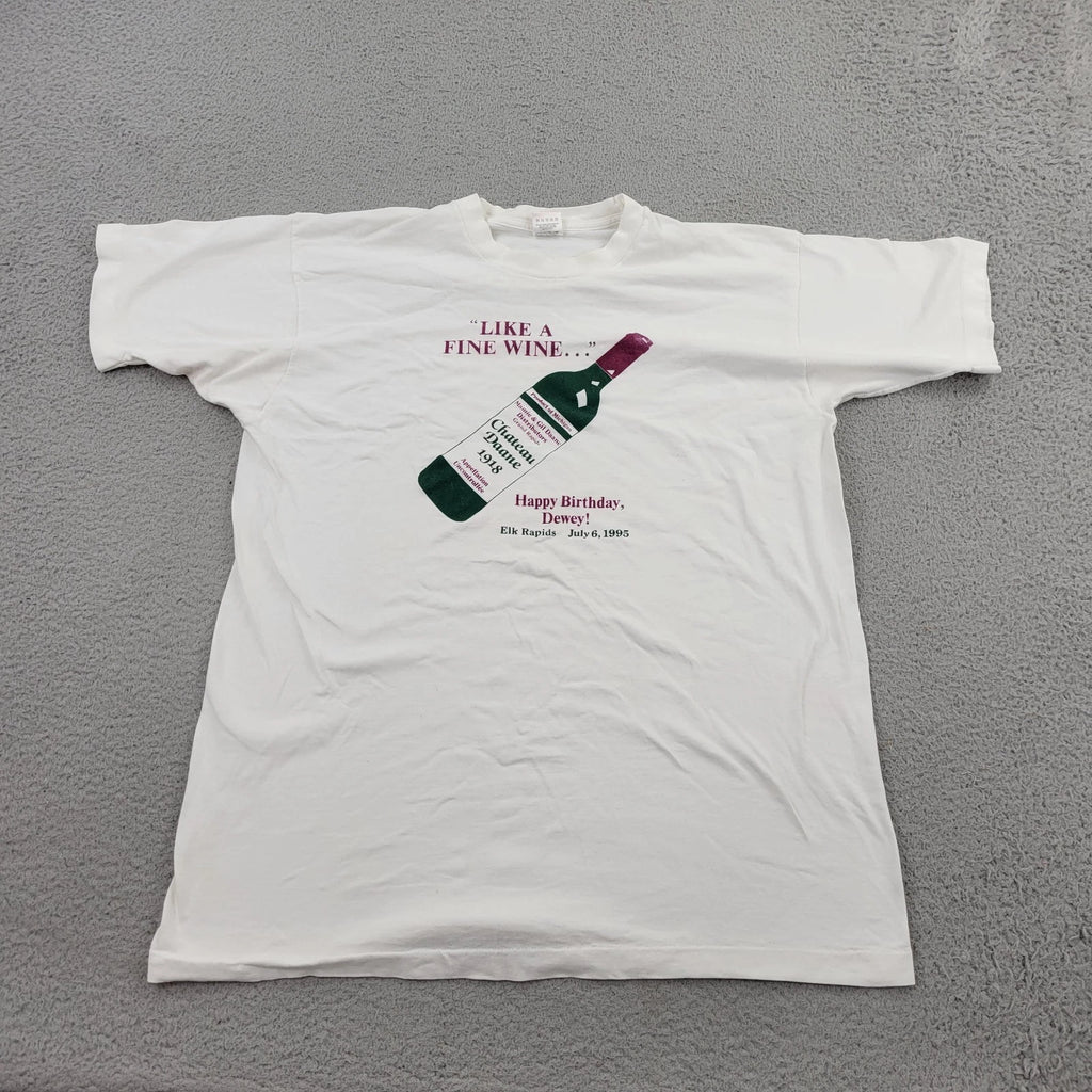 Like A Fine Wine Shirt Mens XL Graphic 1995 Happy Birthday Dewey USA Michigan