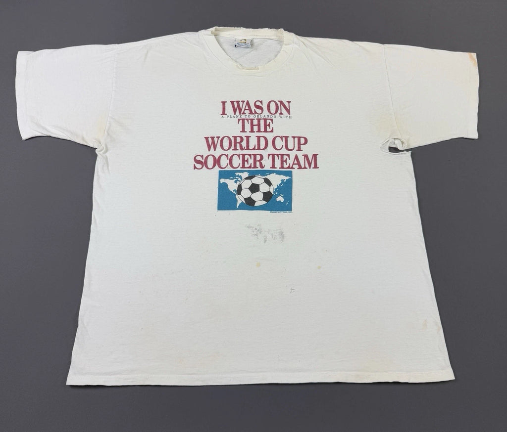 Rare Vintage 90s I Was On The Plane To Orlando World Cup Soccer Team Thrashed T