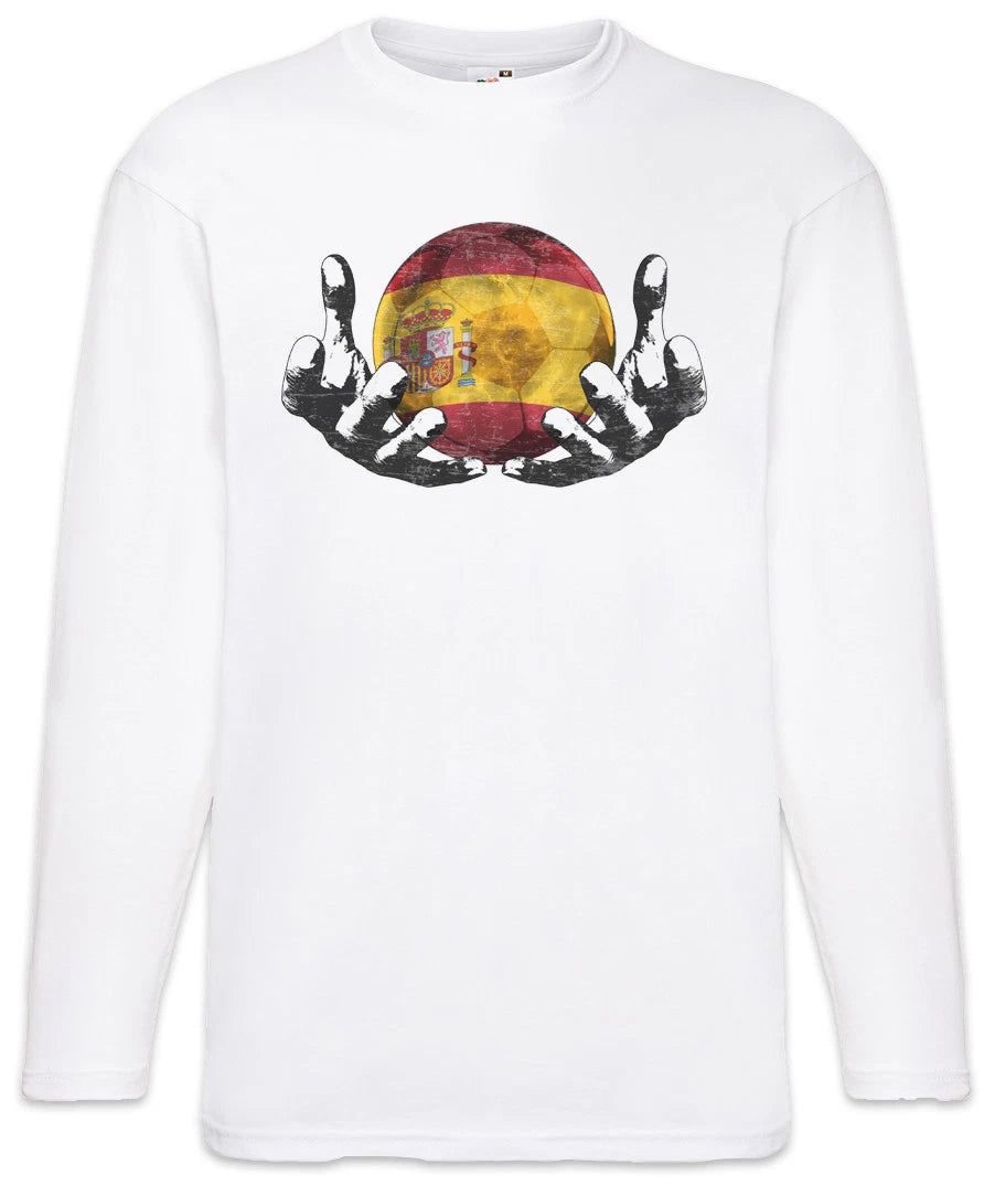 Spain Football Magic Ball Men Long Sleeve T-Shirt spanish Soccer Flag World