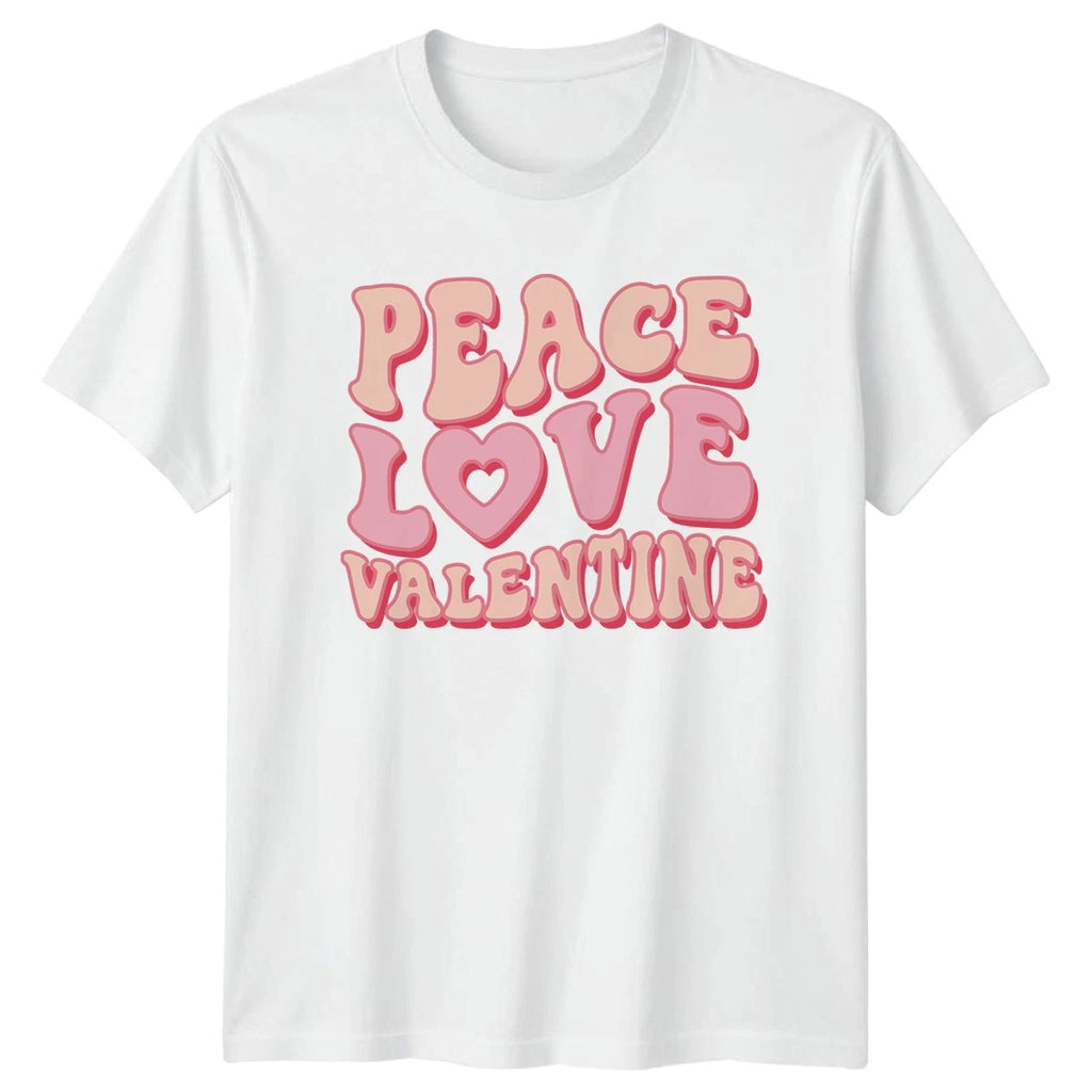Peace Love Valentine T-Shirt Retro Aesthetic Valentines Day