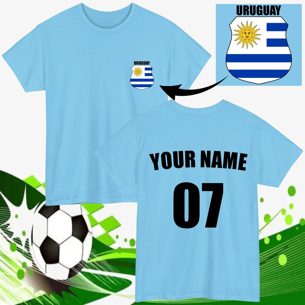 Personalised Uruguay Football T-Shirt Custom Name Number Fan Gift Unisex Tee Top