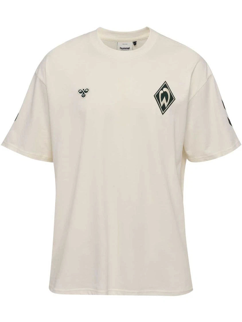 Hummel Werder Bremen Travel T-Shirt 25 26 White SVW Fan Tee Werder Jersey M - 3XL