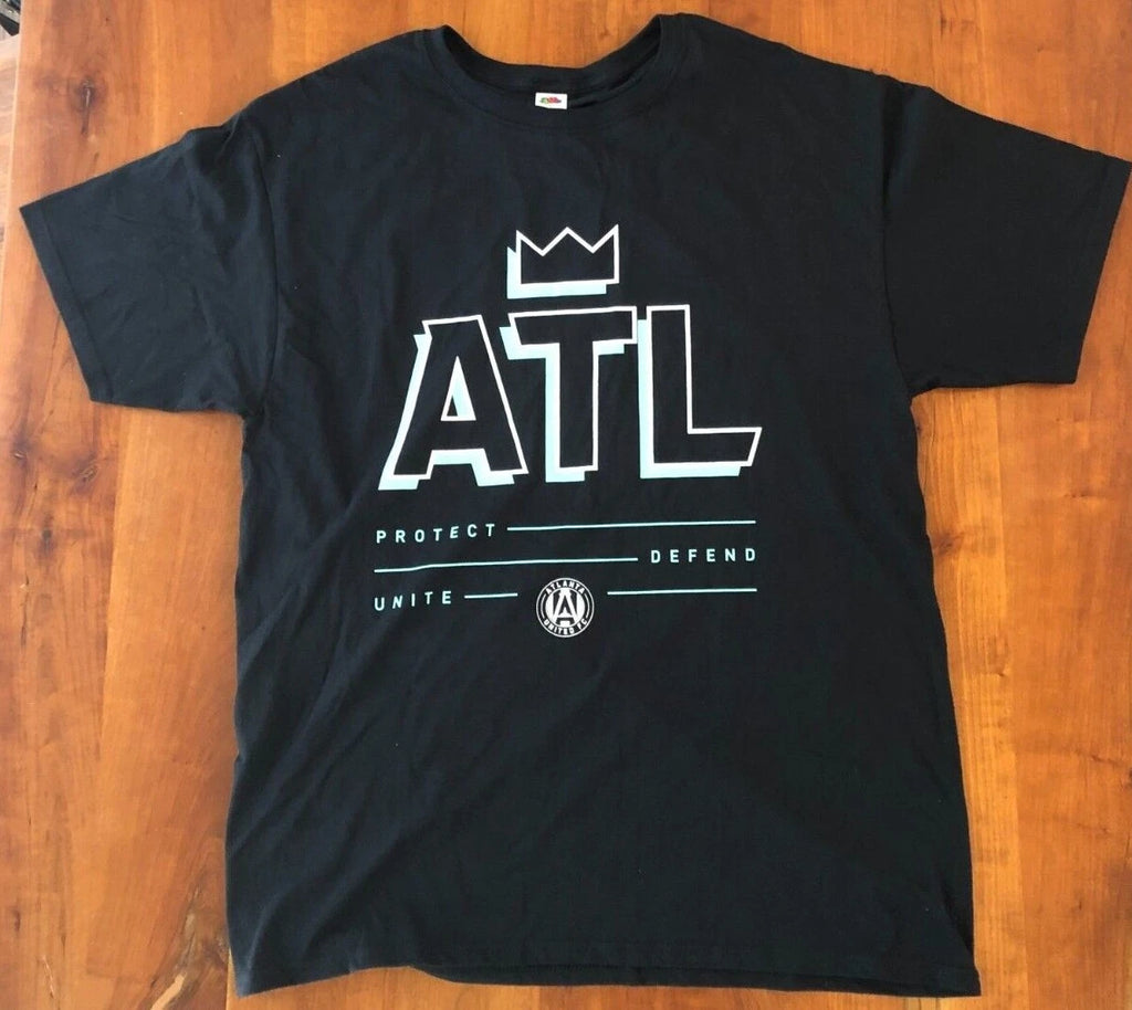 Atlanta United Size (L) T-Shirt - Black Green Mint - Protect Defend Unite