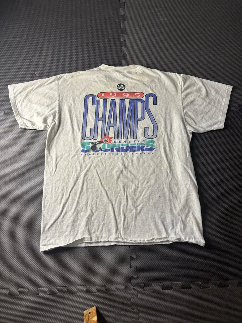 VINTAGE RARE Seattle Sounders 1995 Champs Men's T-Shirt White Size L