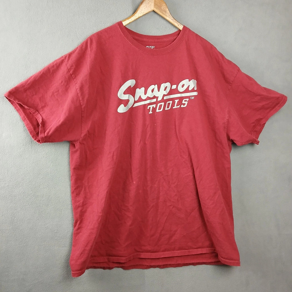 Port & Company Snap On Tools T Shirt Adults 2XL Red Cotton Crew Neck Graphic